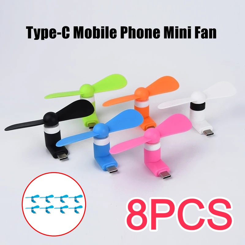 Micro Usb Cable - 8/4/2/1 ชิ้น พัดลมขนาดเล็กแบบพกพา Type-C สำหรับโทรศัพท์มือถือ พัดลมระบายความร้อนสำหรับพาวเวอร์แบงค์