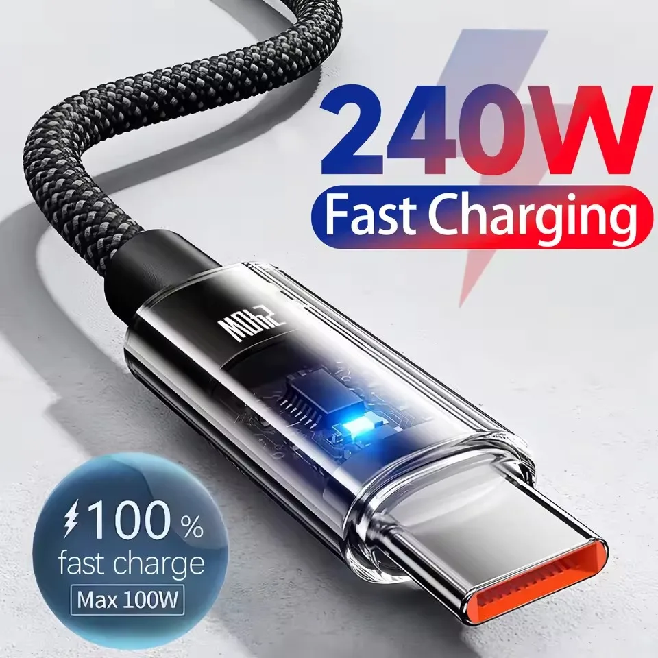 Usb C Cable - สายชาร์จ USB Type C ไนลอน 240W