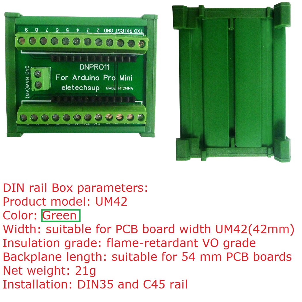 Screw Terminal Block - โมดูลอะแดปเตอร์เทอร์มินอลบล็อกสำหรับติดตั้งบนราง DIN สำหรับบอร์ด Arduino Pro Mini