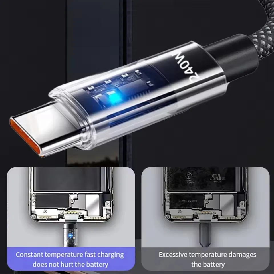 สายชาร์จ USB Type C ไนลอน 240W - Usb C Cable บทวิจารณ์และราคา