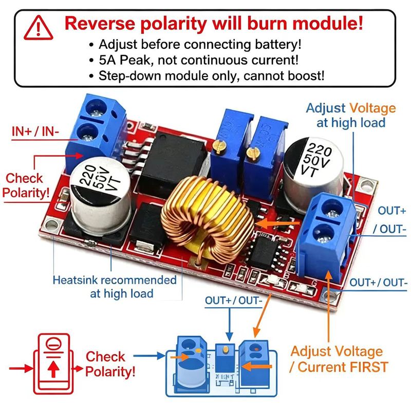 XL4015 โมดูลแปลงแรงดันแบบสเต็ป - Esp32 Step Down Buck บทวิจารณ์และราคา